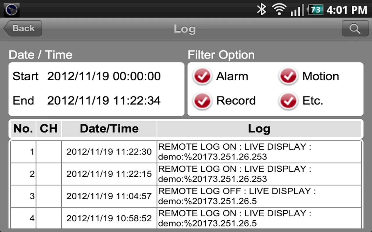 GanzView Mobile App screenshot